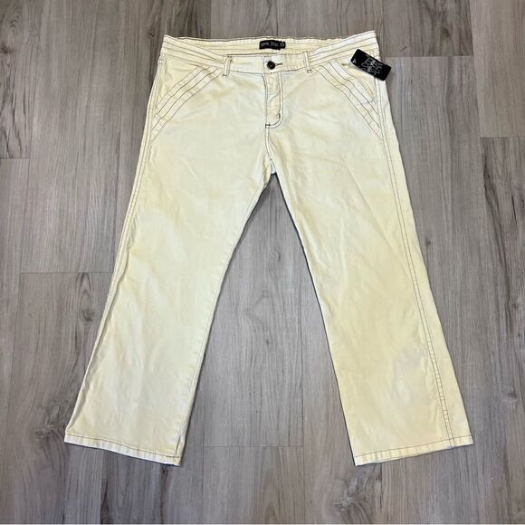 Spoon Pants - Vintage y2k Spoon capris in light yellow sz 13 low rise.
